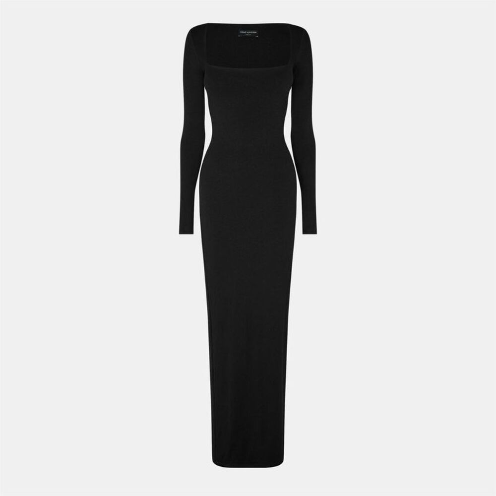 Ward Womens/Ladies Sculpt Polyester Square Neck Maxi Dress / Black